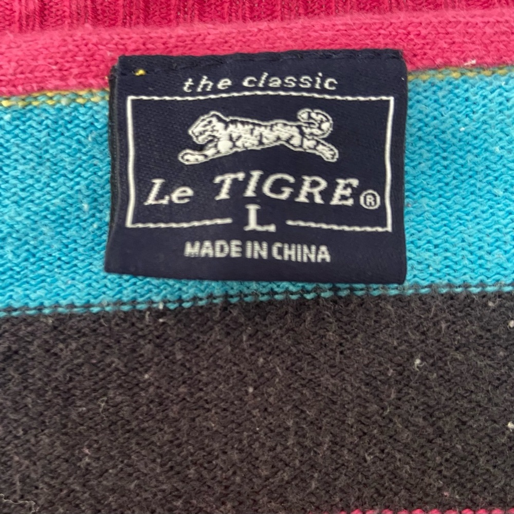 Le Tigre Women's Pastel Striped Sweater Acrylic/Wool Blend Size Large - Picture 2 of 3